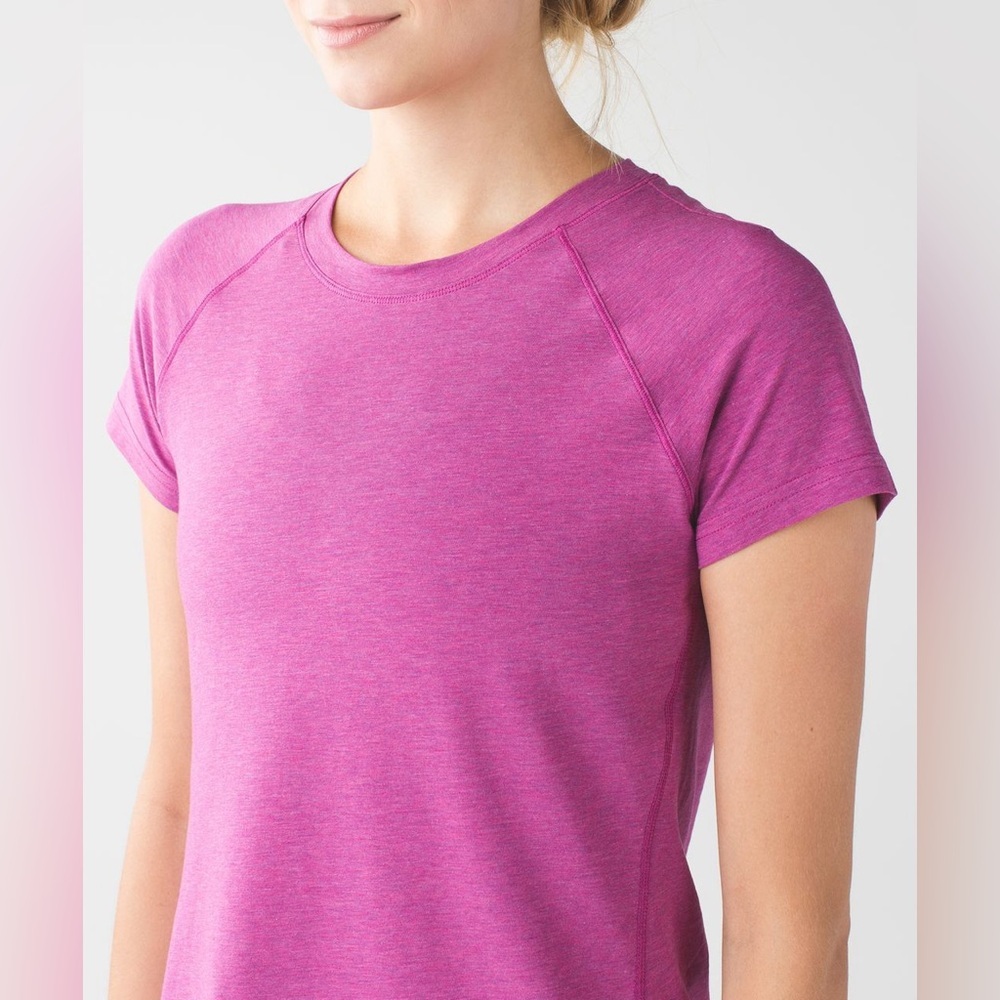 Lululemon Anahatasana Short Sleeve Tee Heathered Sapphire Blue - Picture 8 of 11